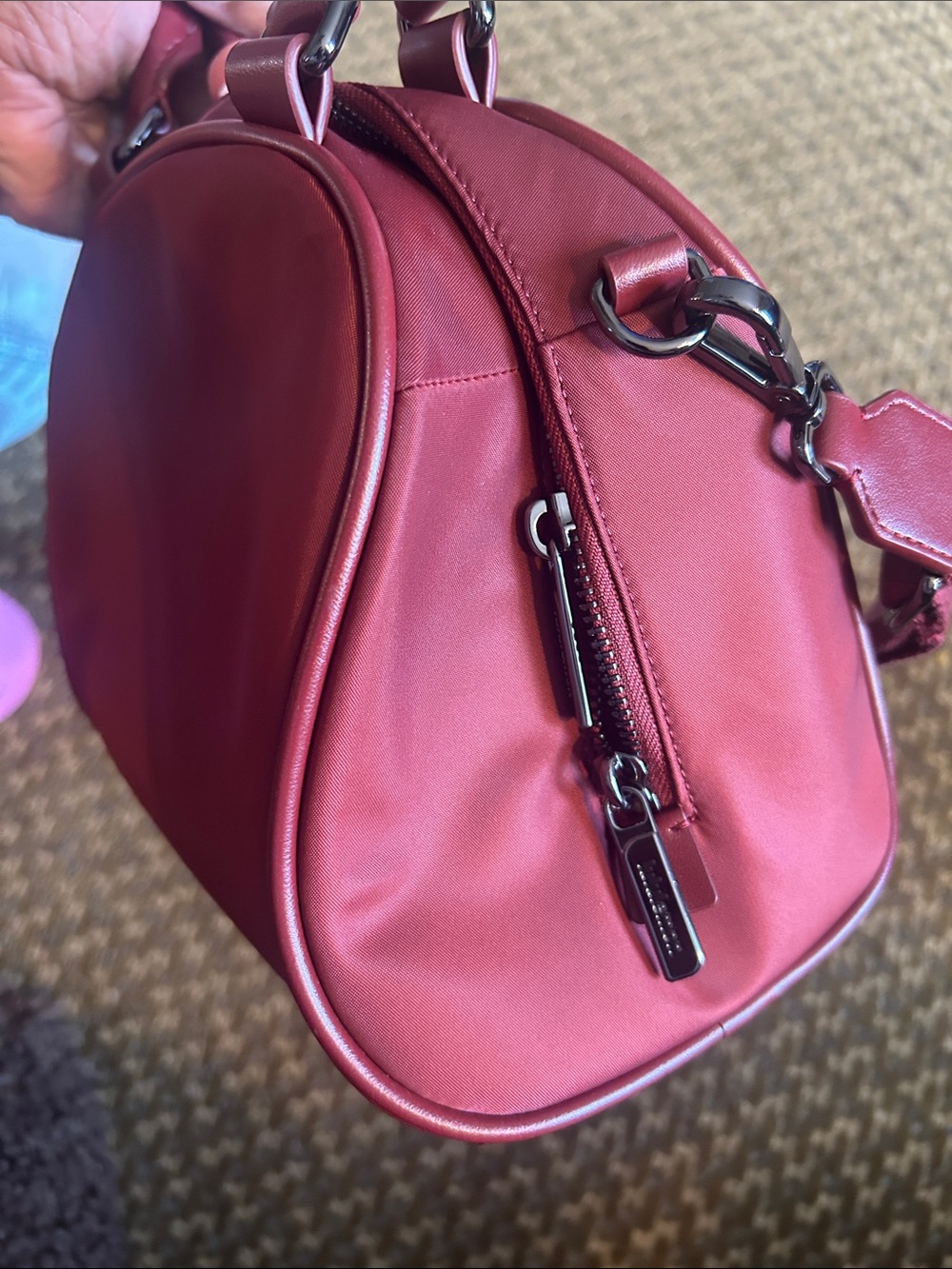 Lululemon Wine Burgundy Structured Bowler Crossbody Tote Bag - Picture 7 of 10